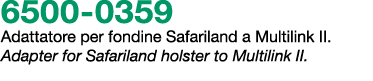 6500 0359 Adattatore per fondine Safariland a Multilink II. Adapter for Safariland holster to Multilink II. 