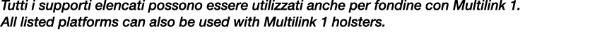 Tutti i supporti elencati possono essere utilizzati anche per fondine con Multilink 1. All listed platforms can also ...
