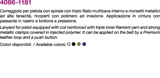 4086 1181 Correggiolo per pistola con spirale con triplo filato multibava interno e morsetti metallici ad alta tenaci...
