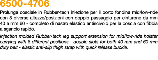 6500 4706 Prolunga cosciale in Rubber tech iniezione per il porto fondina mid/low ride con 8 diverse altezze/posizion...