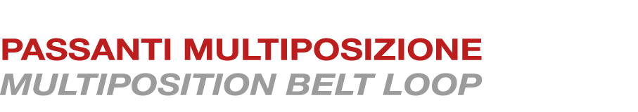 T SYSTEM PASSANTI MULTIPOSIZIONE MULTIPOSITION BELT LOOP 