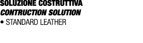 SOLUZIONE COSTRUTTIVA CONTRUCTION SOLUTION • Standard Leather 