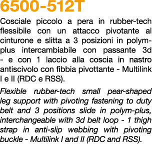 6500 512T Cosciale piccolo a pera in rubber tech flessibile con un attacco pivotante al cinturone e slitta a 3 posizi...