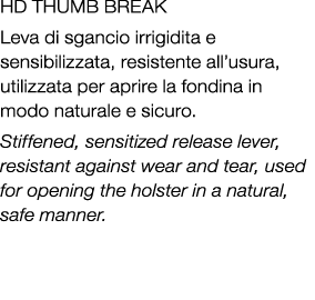 HD Thumb Break Leva di sgancio irrigidita e sensibilizzata, resistente all’usura, utilizzata per aprire la fondina in...