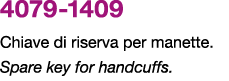4079 1409 Chiave di riserva per manette. Spare key for handcuffs.