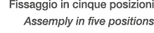 Fissaggio in cinque posizioni Assemply in five positions