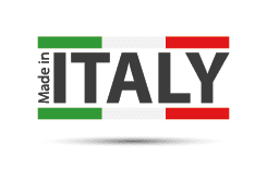 Made in Italy, colored symbol with Italian tricolor isolated on white background